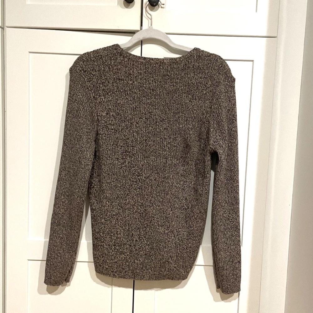 Karen Scott 100% Cotton Brown pullover Sweater Size XL - Picture 2 of 3